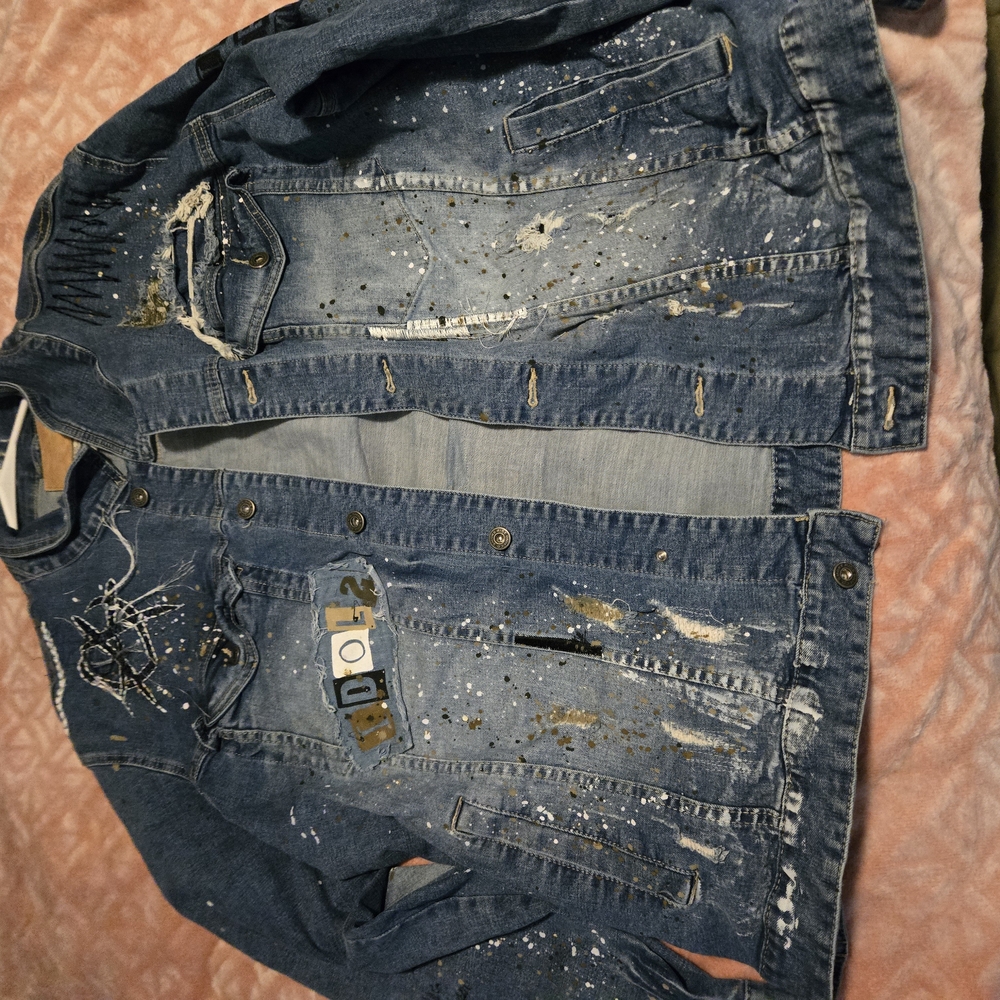 Denim Jacket with Artistic Design